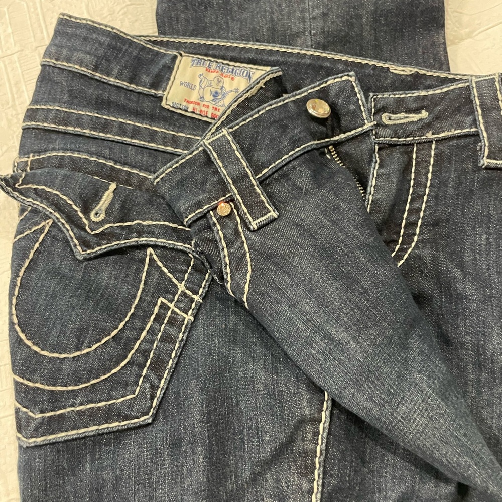 True Religion Women's Dark Blue Boot Cut Jeans, EUC